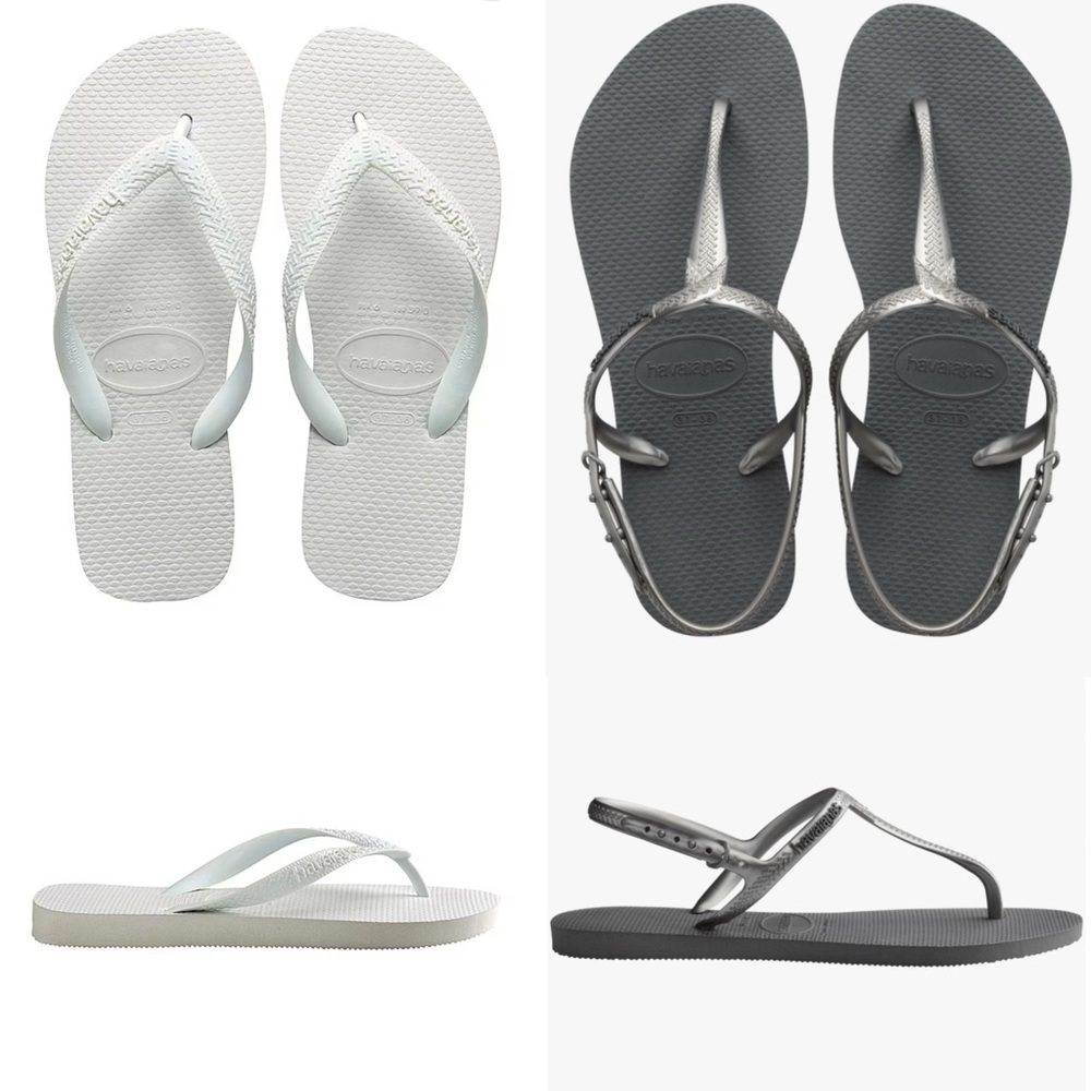 Two pairs of new Havaianas sandals.